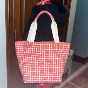 Kate Spade   Pink Noel  Shoulder bag  small tote  Geometric pattern canvas  VGUC